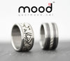 Addon argent brossé, "coeur en pagaille" - mood bague interchangeable - mood customizable ring -  swiss made